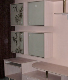 Комплект мебели для гостиной с рисунком на стекле