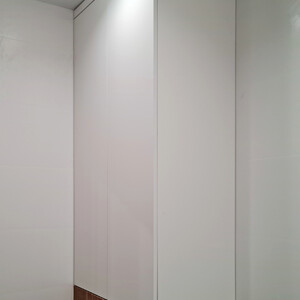 Встроенный шкаф в ванную, МДФ крашеный, Push-To-Open
