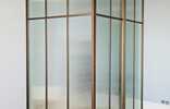Угловая перегородка с прозрачными стеклами MORU "Волна" 